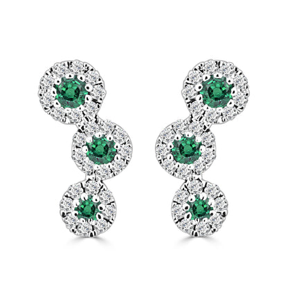 0.38 Carat Blue Sapphire Earrings in 14 Karat White Gold