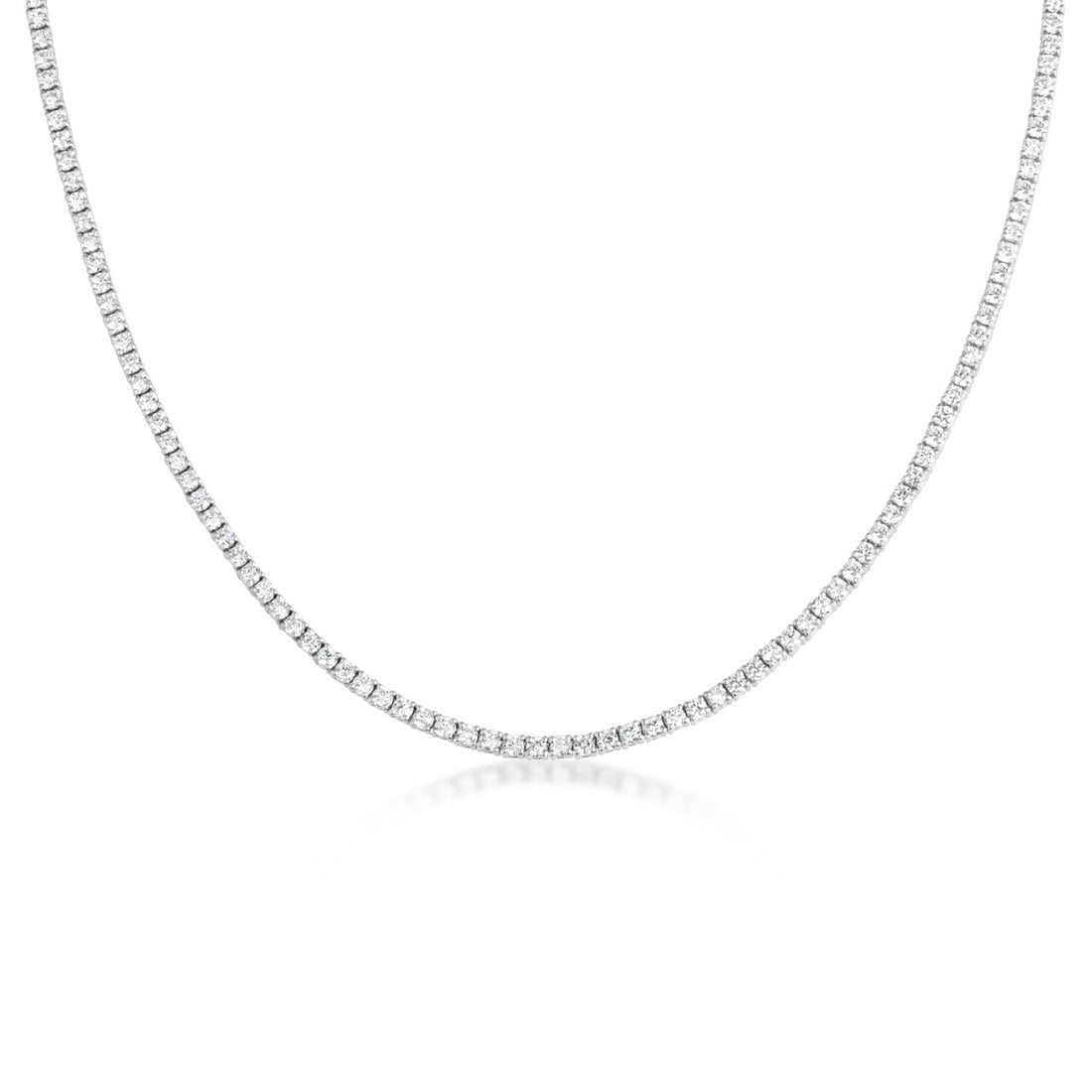 7.00 Carat Lab Diamond Tennis Necklace in 14 Karat White Gold