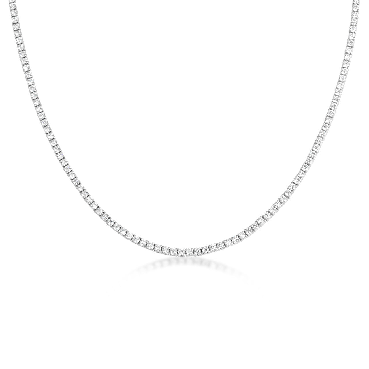 7.00 Carat Lab Diamond Tennis Necklace in 14 Karat White Gold