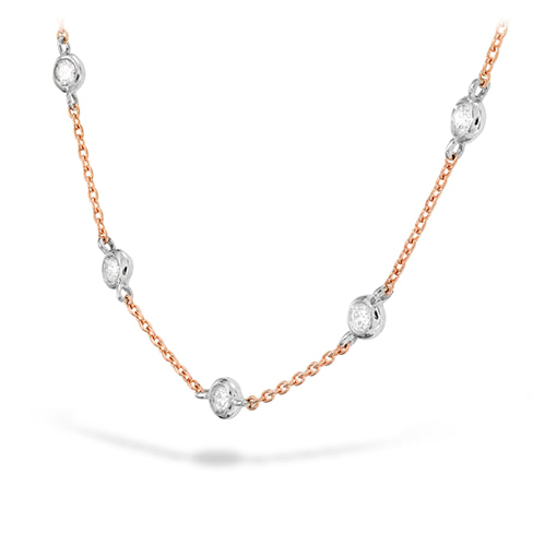 18 Karat Two-tone Natural Diamond Necklace with 0.08 Carats