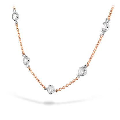 18 Karat Two-tone Natural Diamond Necklace with 0.08 Carats