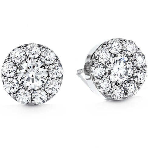Stunning 18 Karat White Gold Round Natural Diamond Earrings - 1.05 Carats, Fast Fulfillment