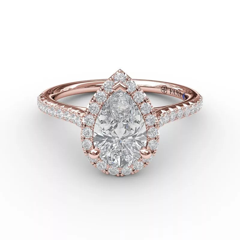 14K Rose Gold Pear-Shaped Engagement Mounting