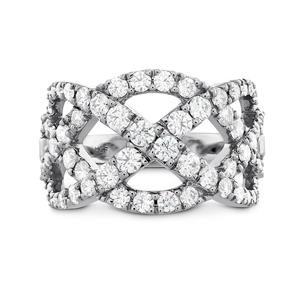 Intertwining Beauty: 1.45 Carat Natural Diamond Ring in 18 Karat White Gold