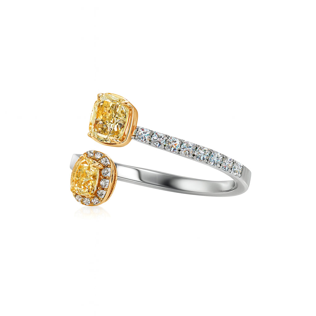 14 Karat Two-Tone Open Wrap Ring