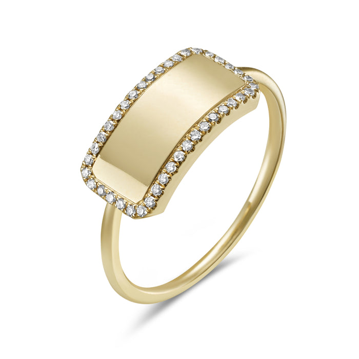 14 Karat Yellow Gold Ring with Natural Diamond 0.10 Carat