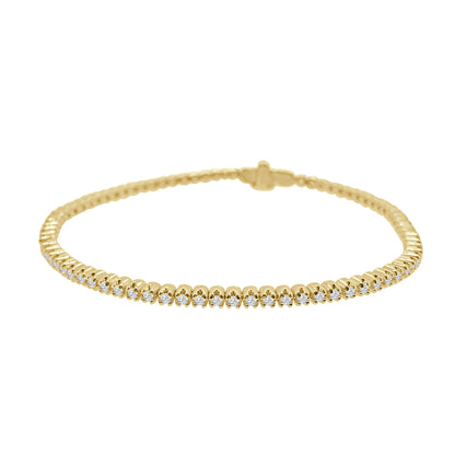 0.98 Carat Natural Diamond 14 Karat Yellow Gold Bracelet