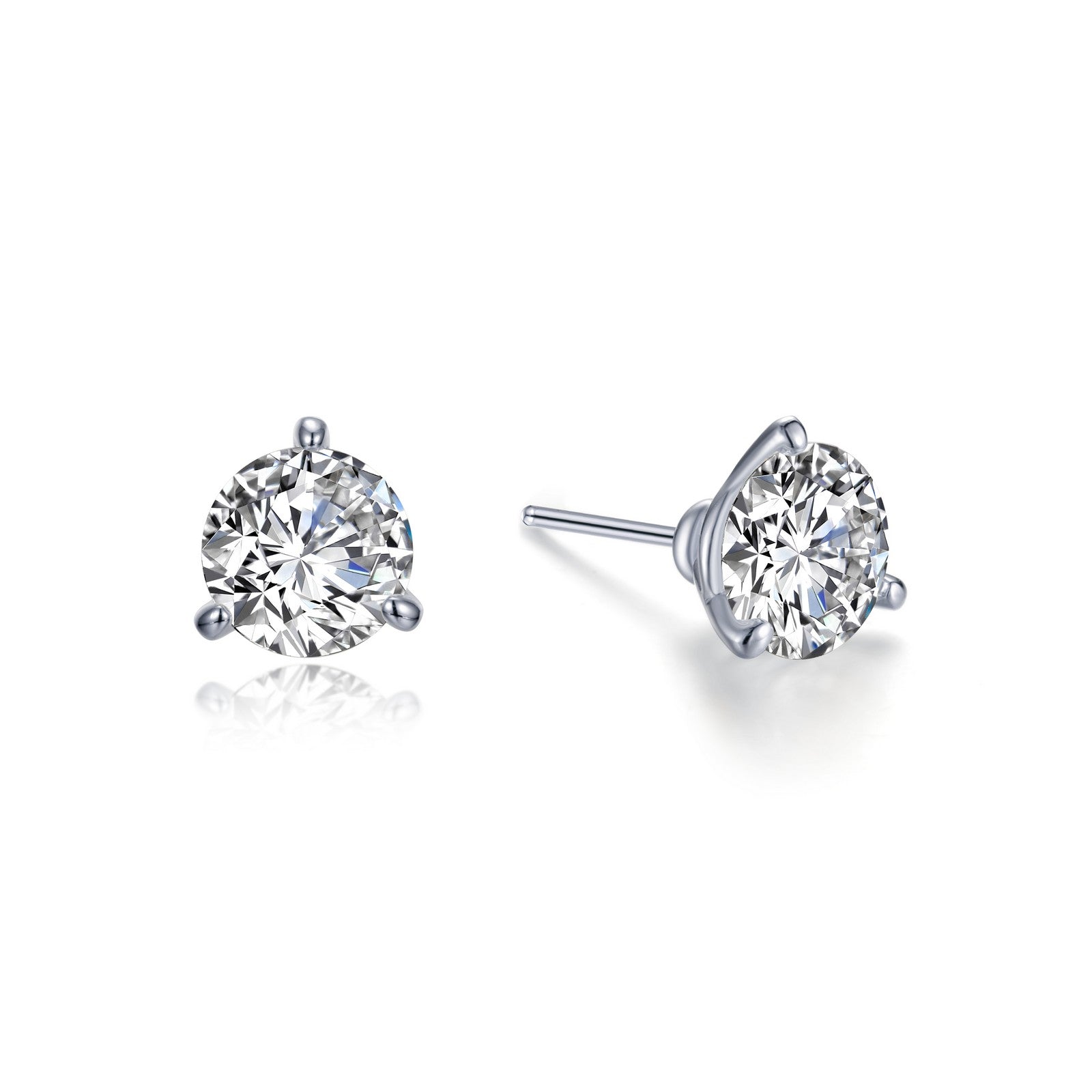 Martini Solitaire Studs in Sterling Silver with Lassaire Stones - Set of 2