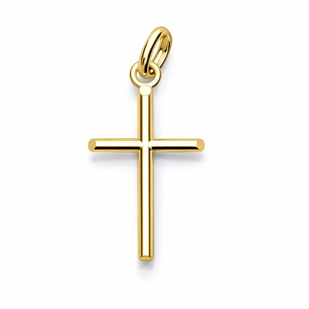 10 Karat Yellow Gold Cross Pendant Necklace