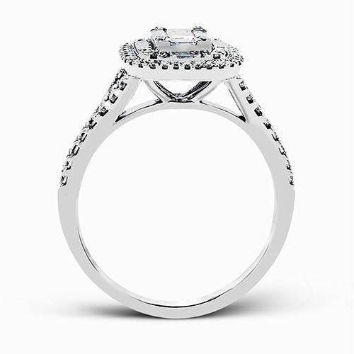 18 Karat Two-tone Mosaic Engagement Ring with Natural Diamond 0.27 Carats