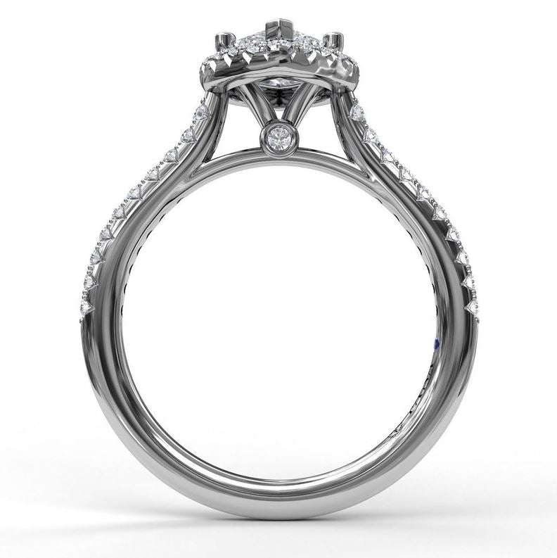 14 Karat White Gold Marquis Engagement Mounting