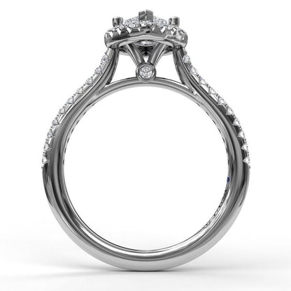 14 Karat White Gold Marquis Engagement Mounting
