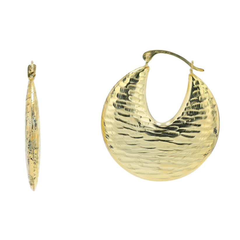 Textured Elegance: 10 Karat Yellow Gold Earrings