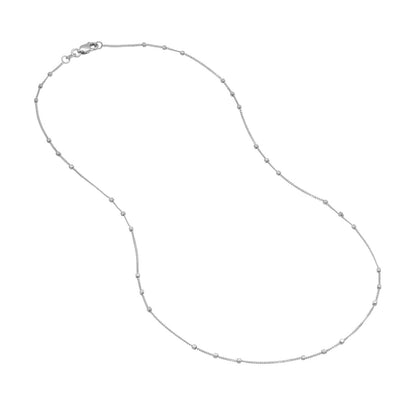 14 Karat White Gold Triple Cube Saturn Station Chain