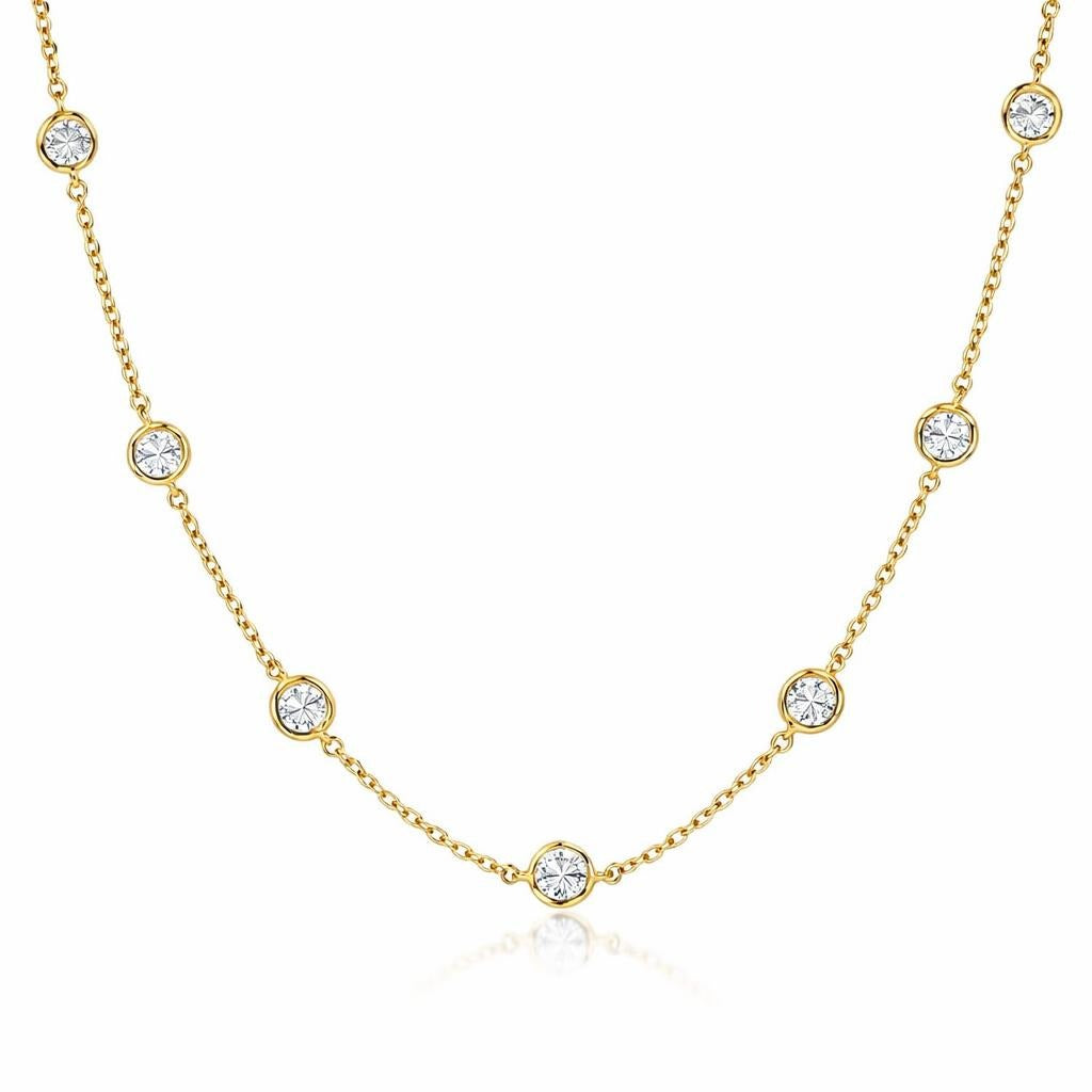 14 Karat Yellow Gold Lab Diamond Necklace