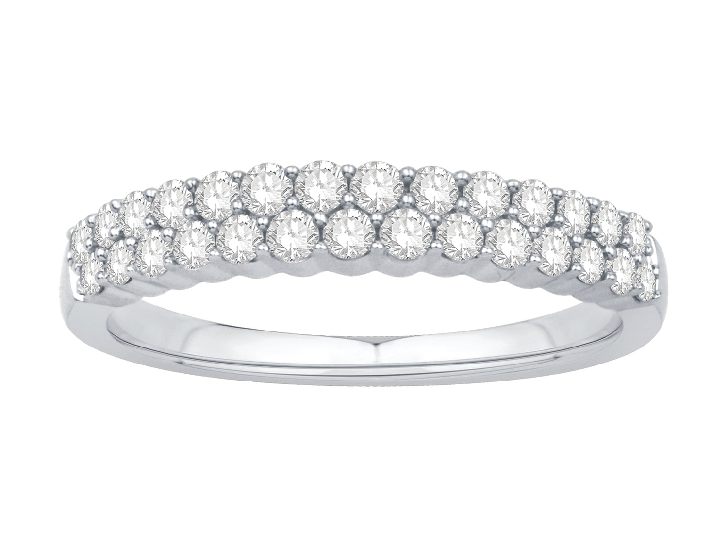 14 Karat White Gold Pave Set Wedding Band