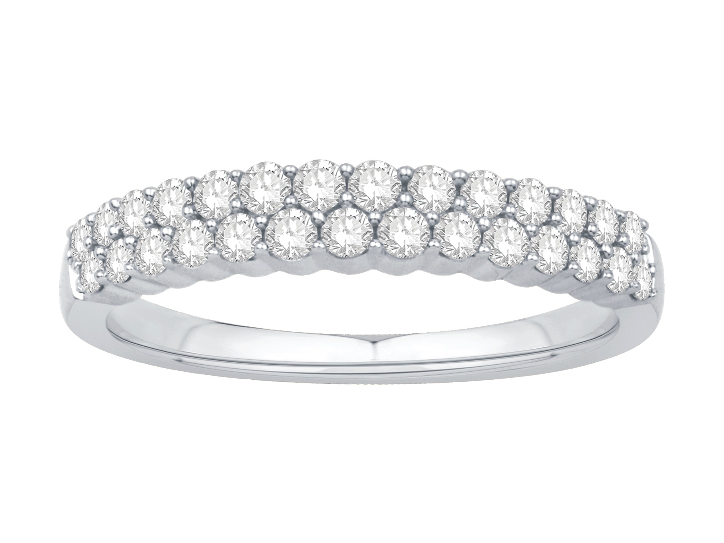 14 Karat White Gold Pave Set Wedding Band