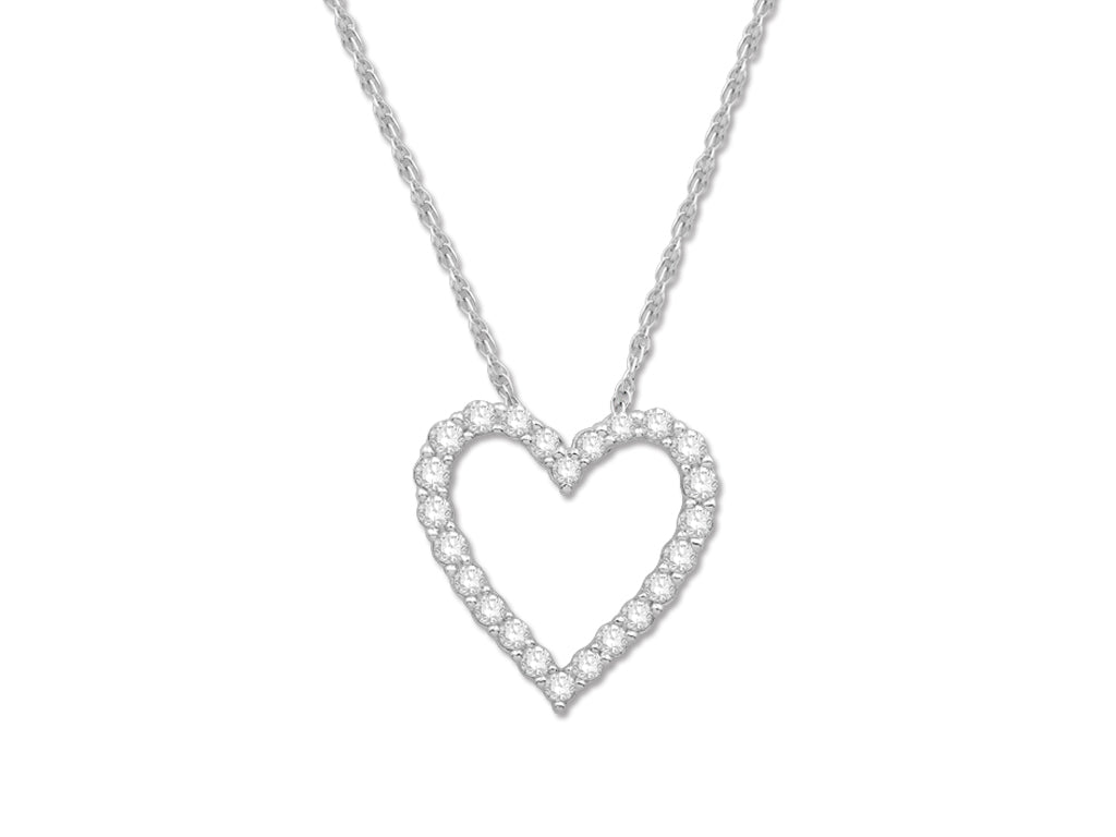 Sweet Love 10 Karat White Gold Necklace with Natural Diamond - 0.50 ct