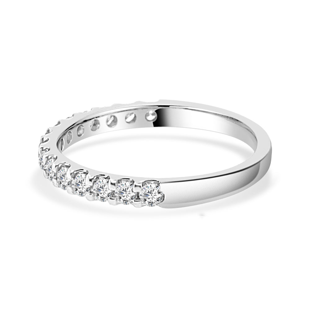 14 Karat Yellow Gold Wedding Band with 0.50 Carat Round Natural Diamond