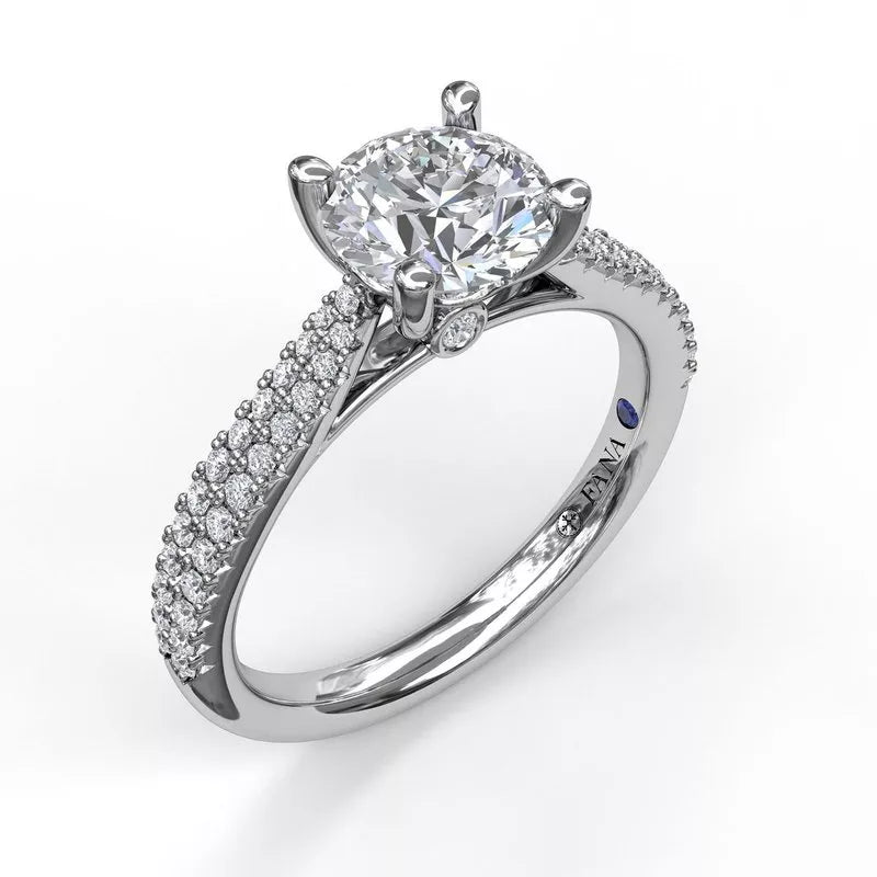 14 Karat White Gold Diamond Engagement Mounting