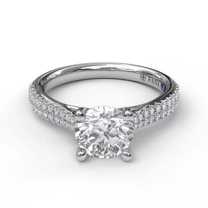 14 Karat White Gold Diamond Engagement Mounting