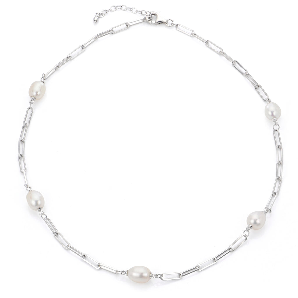 Sterling Silver Pearl Pendant Necklace