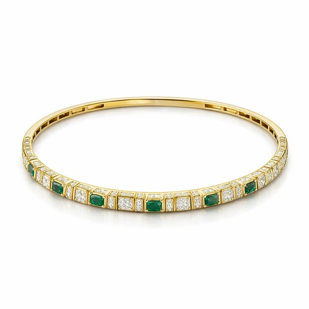 Diamond and Emerald Bangle
