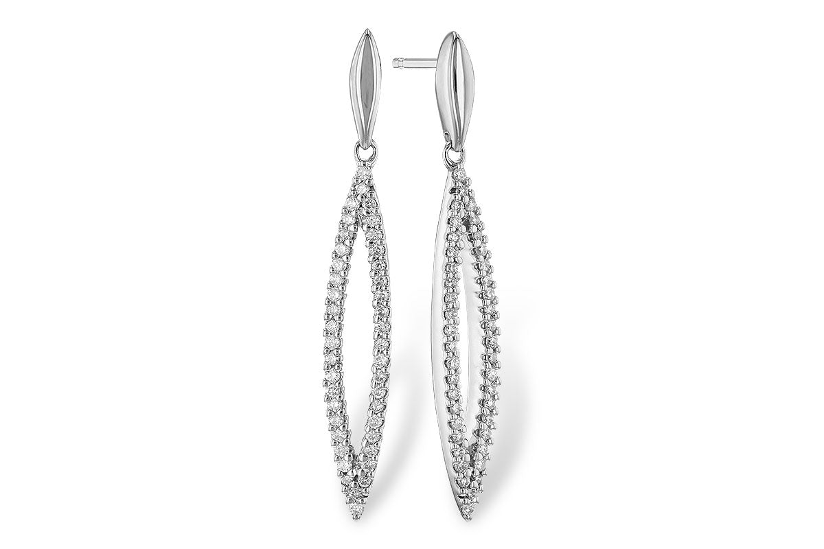 Elegant 14 Karat White Gold Earrings