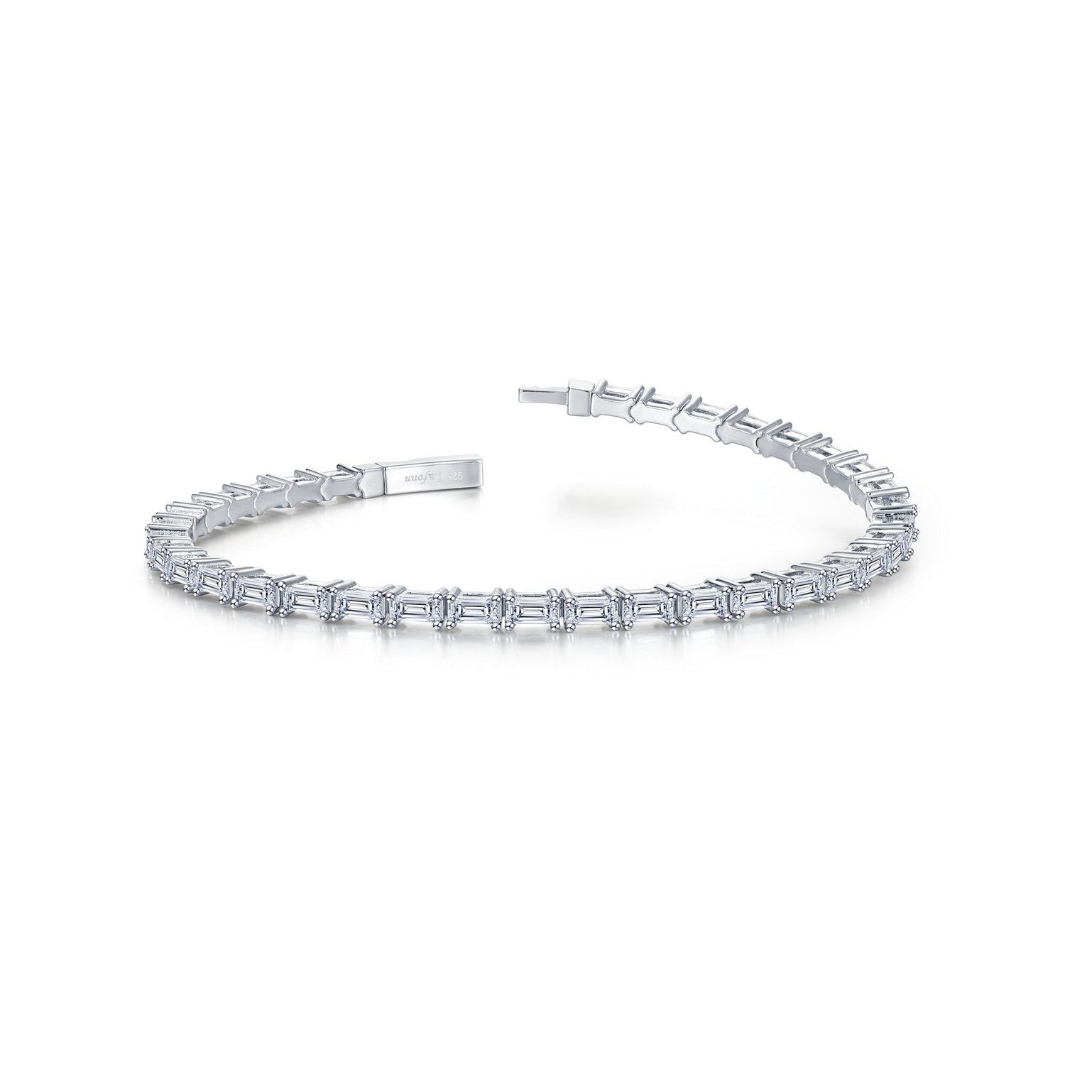 Elegant Sterling Silver Brick Road Bracelet with Lassaire Stones