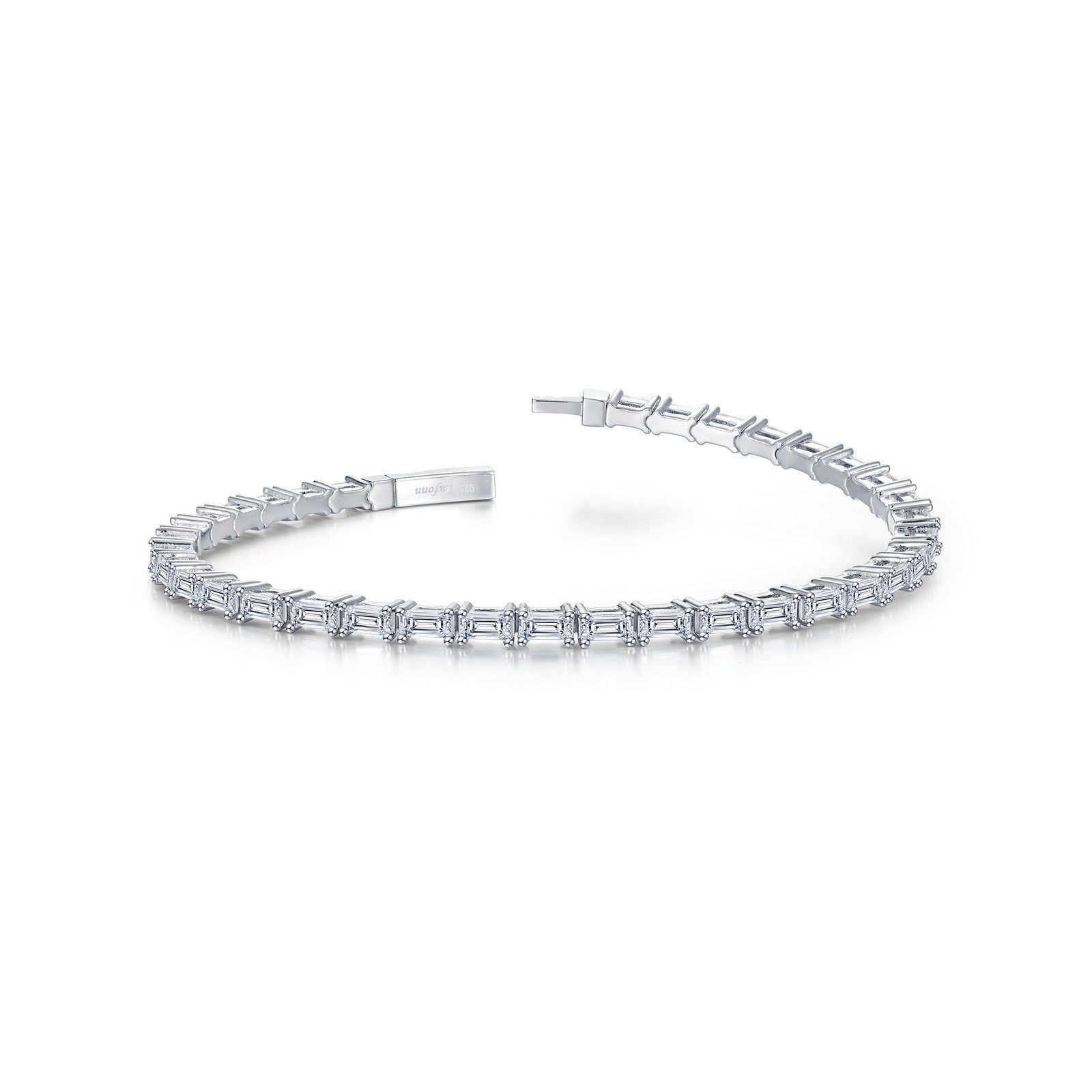 Elegant Sterling Silver Brick Road Bracelet with Lassaire Stones