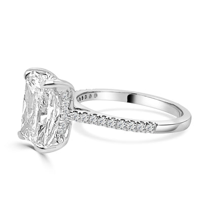 Radiant 4.00 Lab Diamond Engagement Ring in 14 Karat White Gold