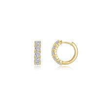 Gold Plated Sterling Silver Clara Huggie Earrings with Lassaire Stones - 1.7 Carats