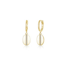 Lassaire Cowrie Shell Dangle Earrings in Gold Plated Sterling Silver - 0.16 Carat