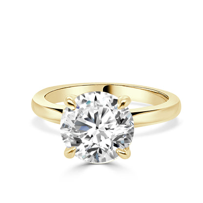 14K Yellow Gold Round Lab Diamond Engagement Ring (3.04 ct)