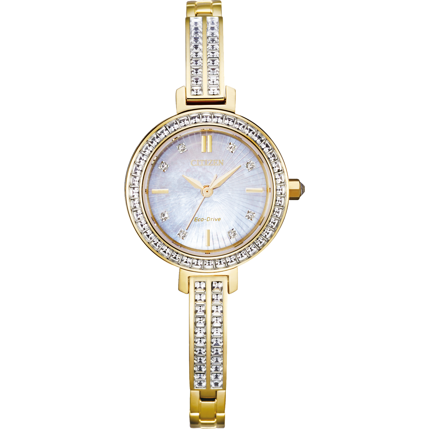 Citizen Ladies Watch: Silhouette Crystal with MOP Dial, Stainless Steel Design