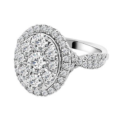 Vintage Twisted Shank 14K White Gold Natural Diamond Round Shape Engagement Ring (0.33 ct)