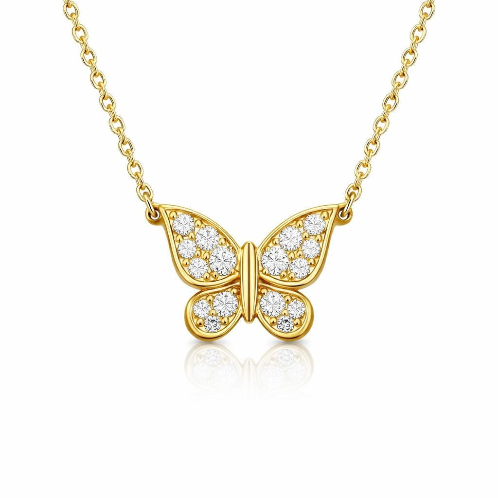 10 Karat Yellow Gold Butterfly Necklace