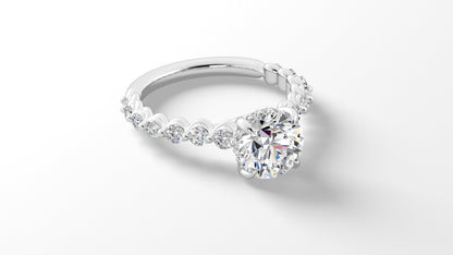 Platinum Hidden Halo RBC with Reverse Tapered Band Engagement Mounting
