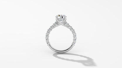 Platinum Hidden Halo RBC with Reverse Tapered Band Engagement Mounting