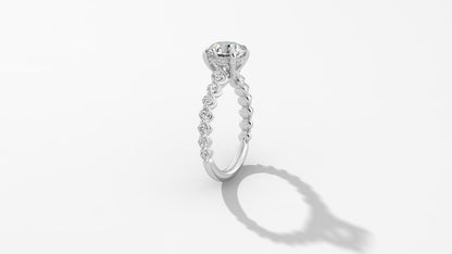 Platinum Hidden Halo RBC with Reverse Tapered Band Engagement Mounting