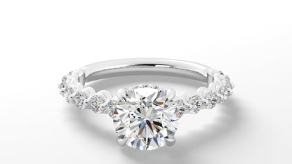Platinum Hidden Halo RBC with Reverse Tapered Band Engagement Mounting