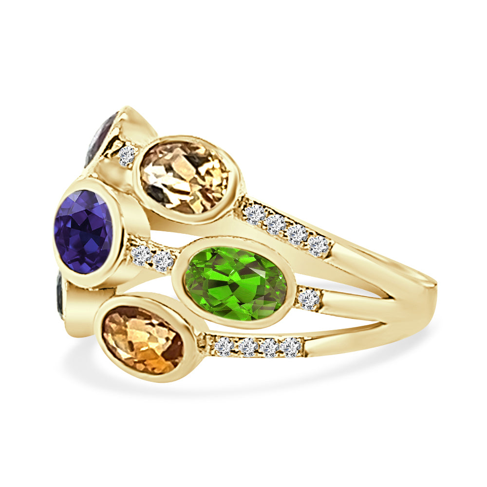 14K Yellow Gold Natural Diamond Ring - 0.12 Carat