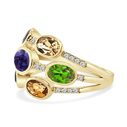 14K Yellow Gold Natural Diamond Ring - 0.12 Carat