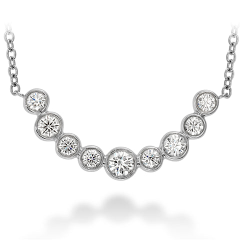 Exquisite 18 Karat White Gold Necklace with Copley Bezel Setting Featuring a 0.40 Carat Natural Diamond