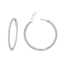 Lassaire 1.72 Platinum Coated Sterling Silver Open Hinged Round Inside Out Earrings