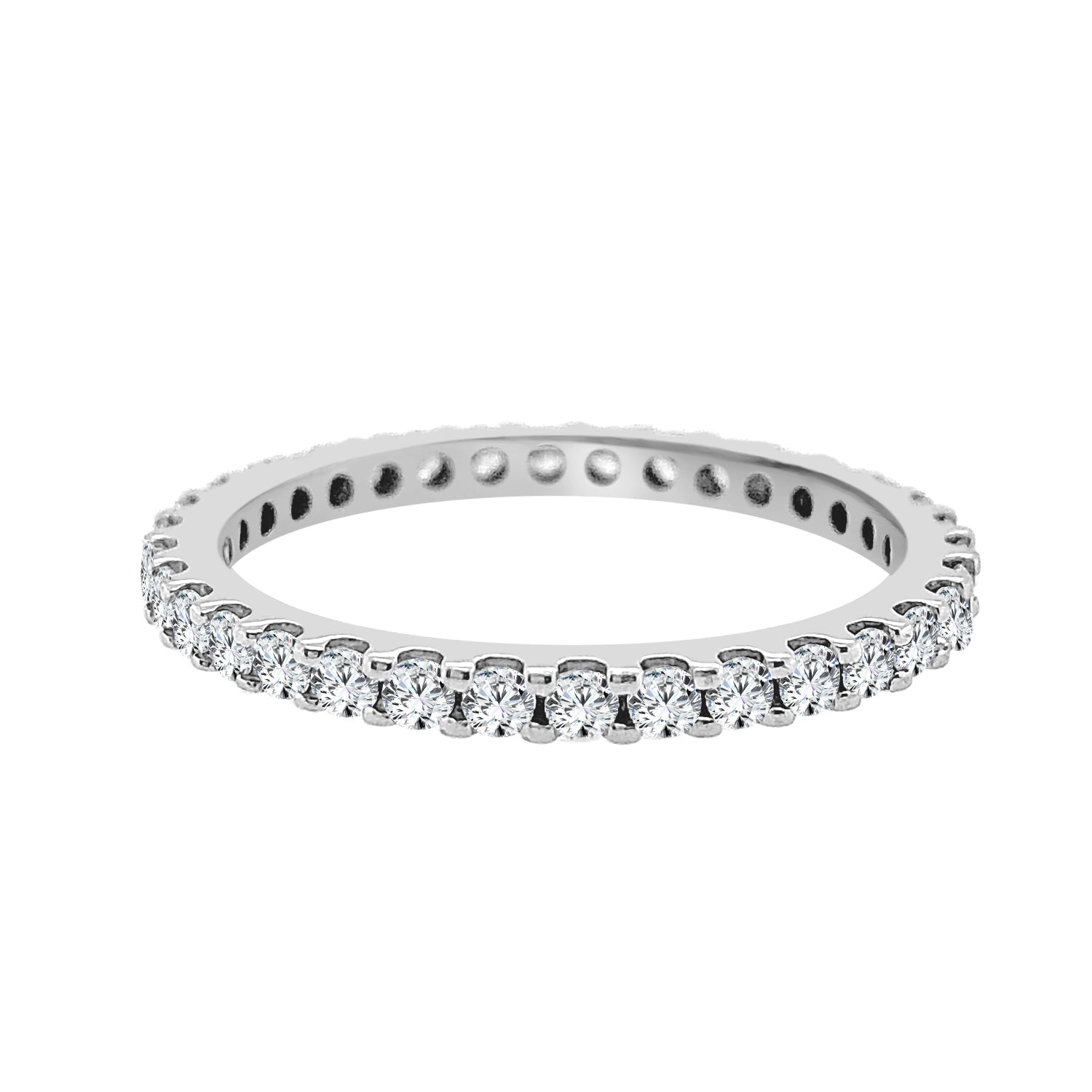 0.50 ct Natural Diamond Eternity Wedding Band in 14 Karat White Gold
