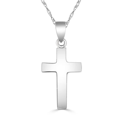 Domed Polished 14 Karat White Gold Necklace