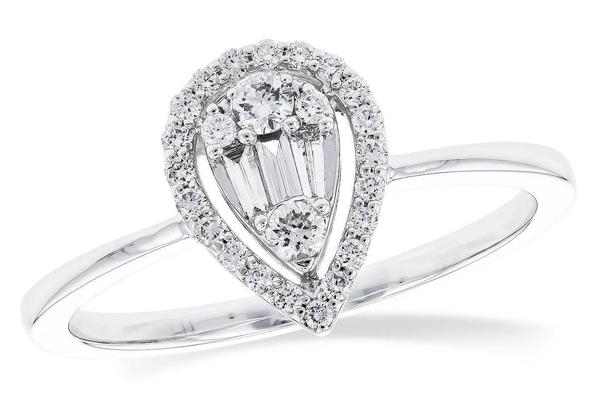 Pear Mosaic Natural Diamond Engagement Ring in 14K White Gold (0.25 ct)