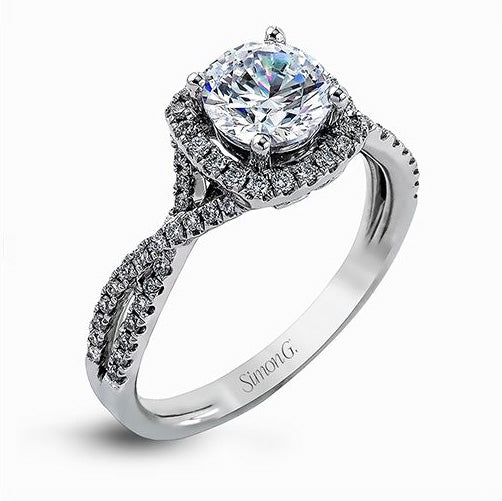 Exquisite 18 Karat White Gold Engagement Ring Mounting