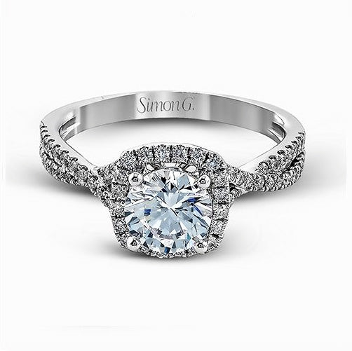 Exquisite 18 Karat White Gold Engagement Ring Mounting